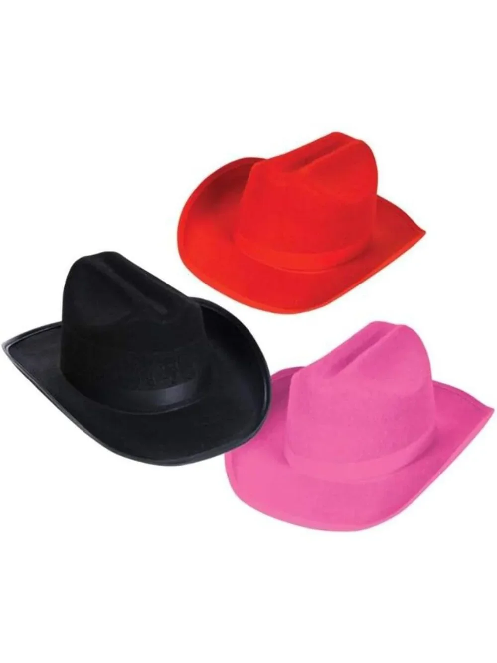 Kids Black Fabric Felt Costume Strap Western Cowboy Hat 22 Circumference